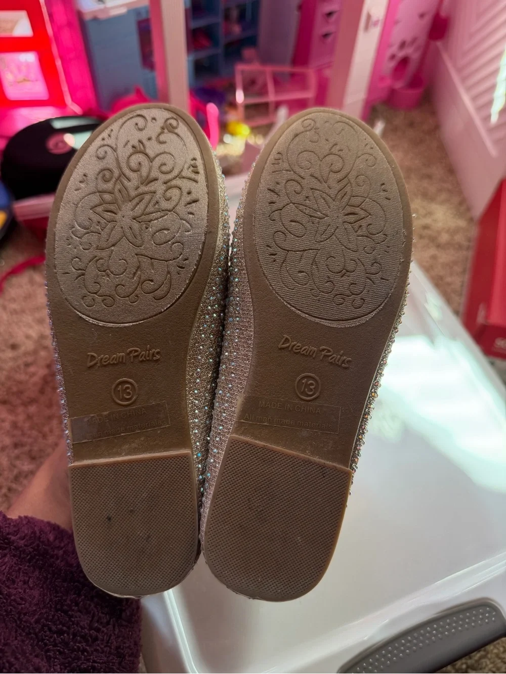 Dream Pairs Gold Rhinestone Shoes (Toddler Size 13)